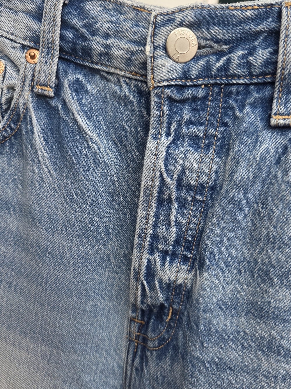 High-Rise Button Fly Fringe Distressed Hem Jeans Sz 26 - Picture 5 of 10